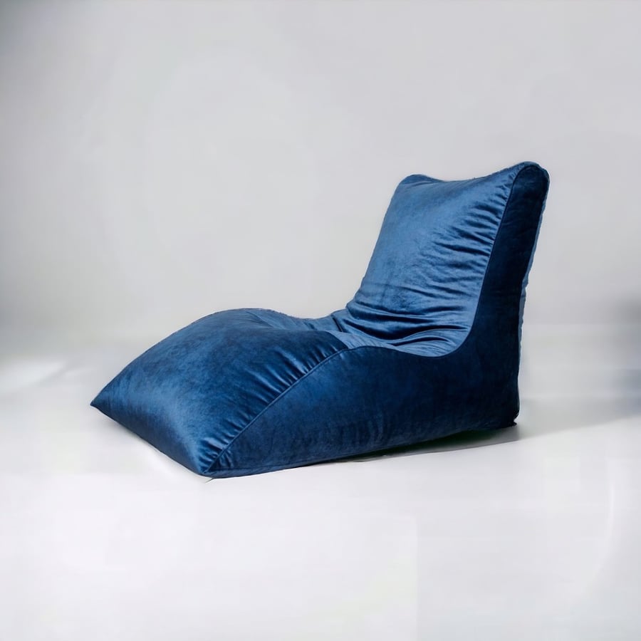 اندرسون بين باج مخمل شيزلونج ازرق غامق Bean Bag Saudi Arabia