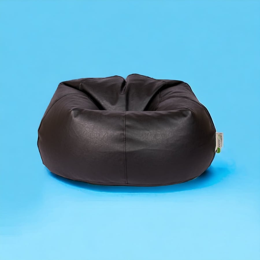 اندرسون بين باج جلد أسود اللون كبير الحجم Bean Bag Saudi Arabia