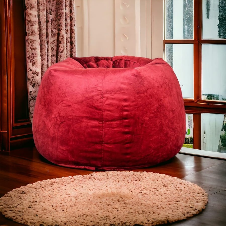 اندرسون بين باج مخمل متوسط الحجم احمر Bean Bags Saudi Arabia
