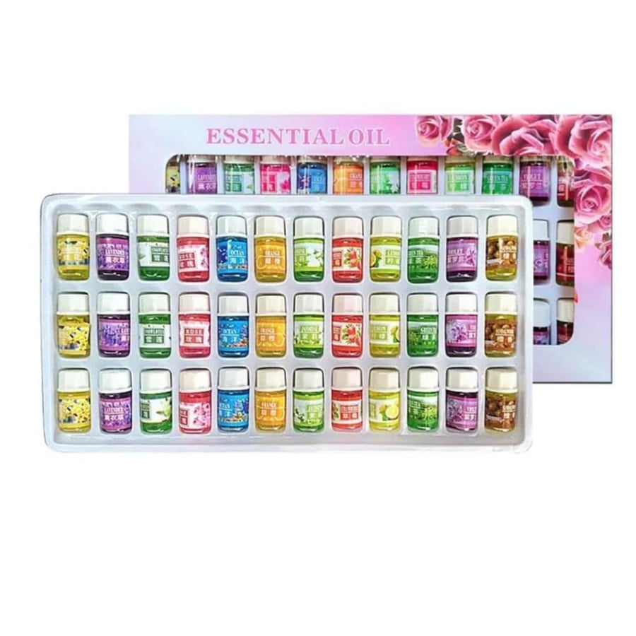 طقم زيوت معطره واسعة الاستخدام للجسم ولفواحات والعطور ( 36 علبه ) برائحه  فواحة 3 مل