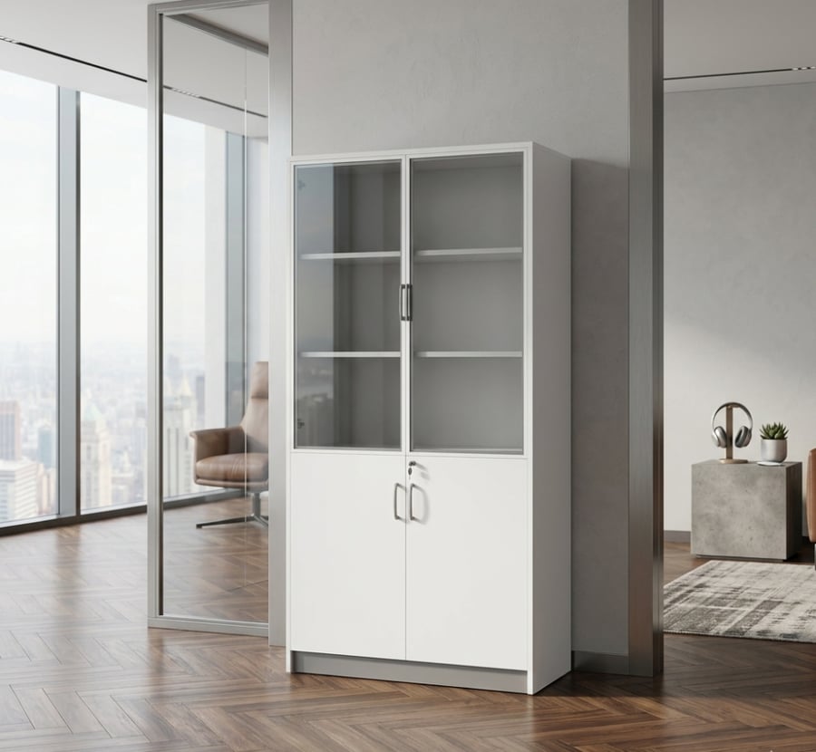 File cabinet, 2-door, white color