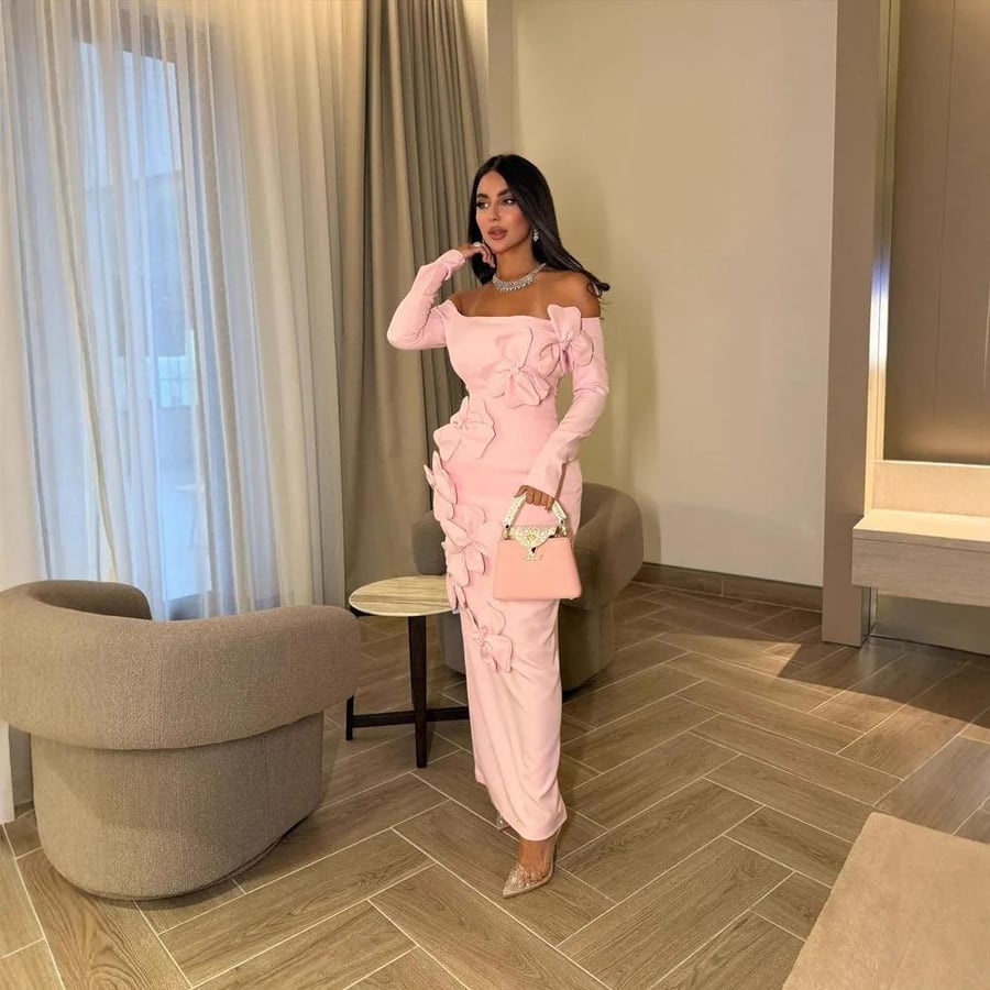 فستان سهرة طويل أوف شولدر