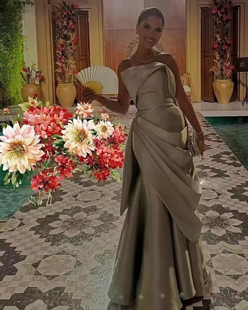 فستان سهرة فاخر بتصميم أنيق، عالي الجودة