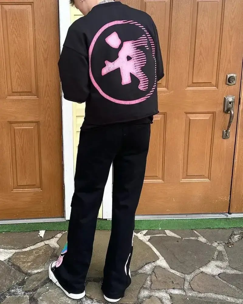 المتضخم الشارع الشهير السراويل للرجال والنساء ، Y2K ملابس Vintage ، Kpop ملابس الرقص ، الهيب هوب ، شارع العليا الحرم الجامعي ارتداء ، سحب مرونة ، 90s