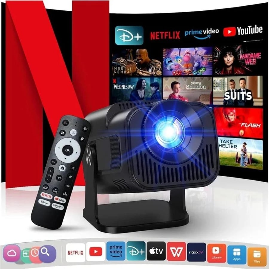 جهاز عرض 4K بنظام أندرويد 11 بدقة أصلية 1080P و390ANSI HY320 مع واي فاي مزدوج 6 وبلوتوث 5.0