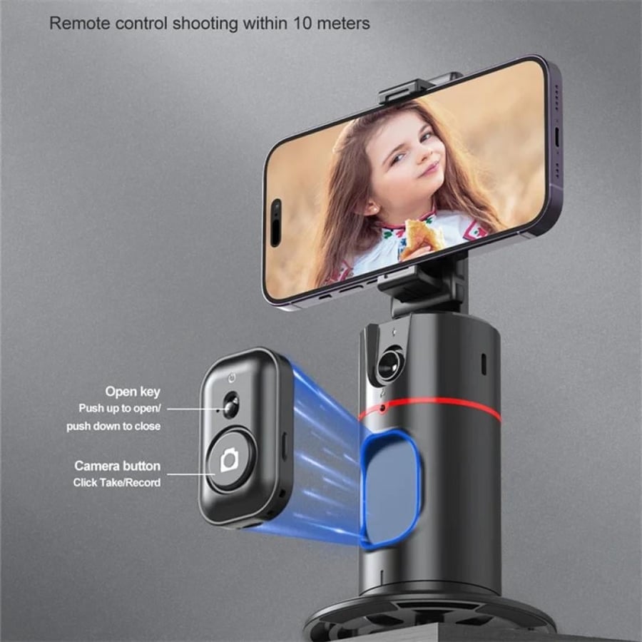 FANGTUOSI Stabilizer تتبع الوجه الذكي مع حامل هاتف خفيف قابل للإزالة عصا سيلفي لاسلكية حامل ثلاثي القوائم