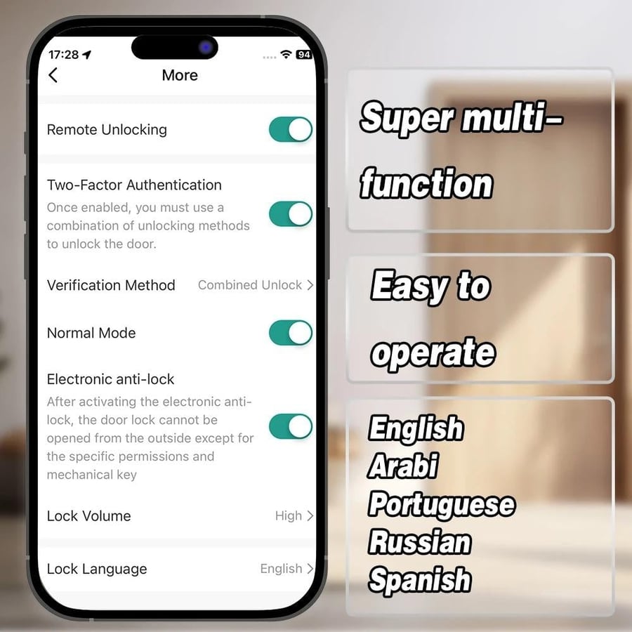 قفل باب خارجي ذكي ومتوافق مع البلوتوث، تطبيق Tuya لقفل الباب الخشبي وبصمة الإصبع الإلكترونية الرقمية