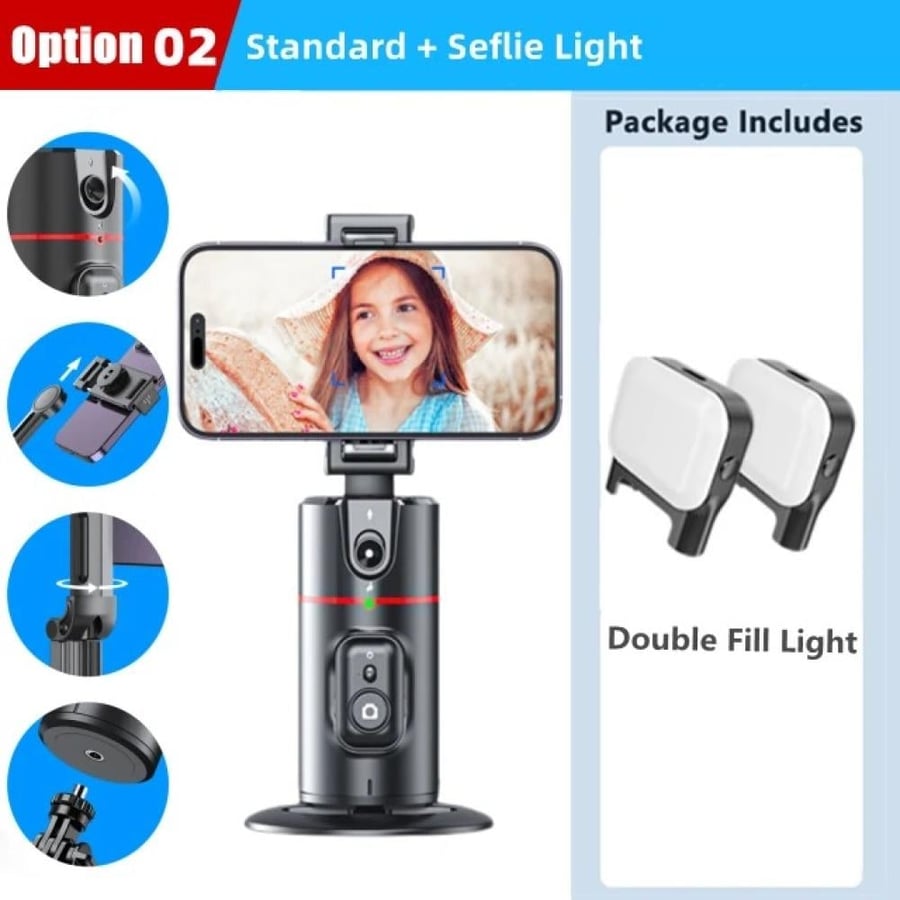 FANGTUOSI Stabilizer تتبع الوجه الذكي مع حامل هاتف خفيف قابل للإزالة عصا سيلفي لاسلكية حامل ثلاثي القوائم
