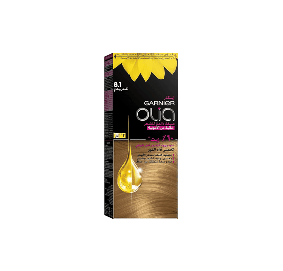 Garnier-Ammonia-Free-Hair-Color-
Olia-8.1-Ash-Blonde غارنييه صبغه
خاليه من الامونيا اوليا 8.1 اشقر رمادي