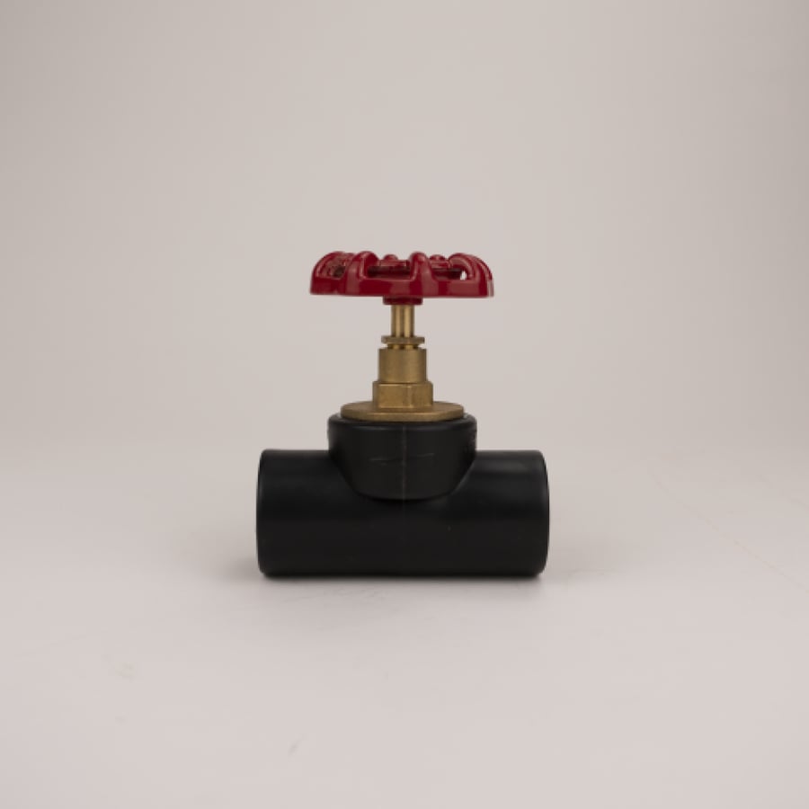 English Stop Valve - 40 mm - Red/Black Handle