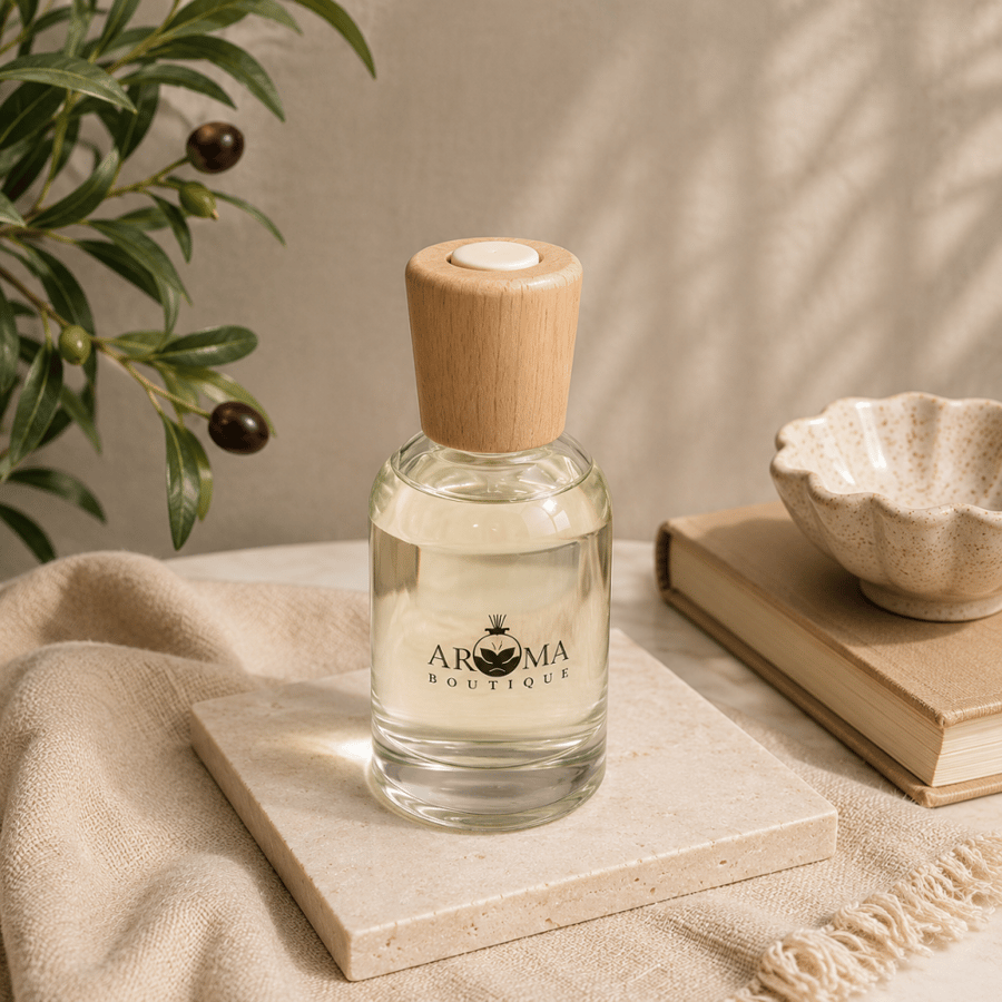 معطر منزلي زجاجي بغطاء خشبي طبيعي-500مل