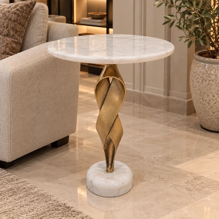 طاولة خدمة رخام ذهبي