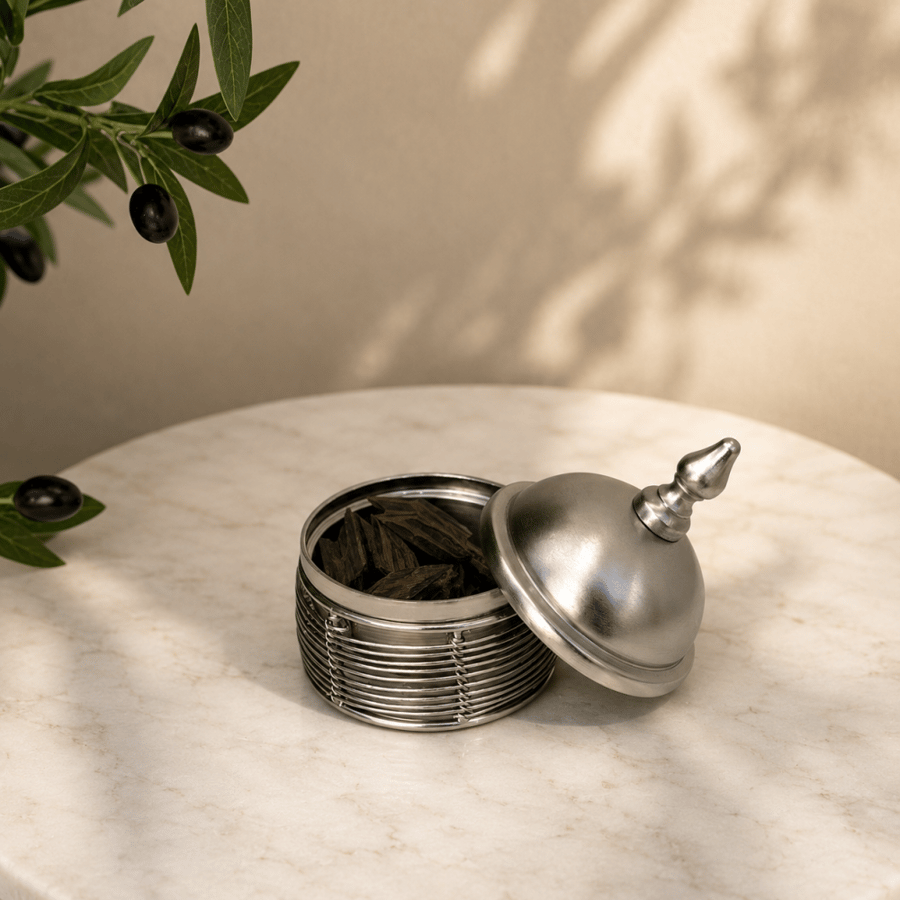 Indian aluminum incense burner set