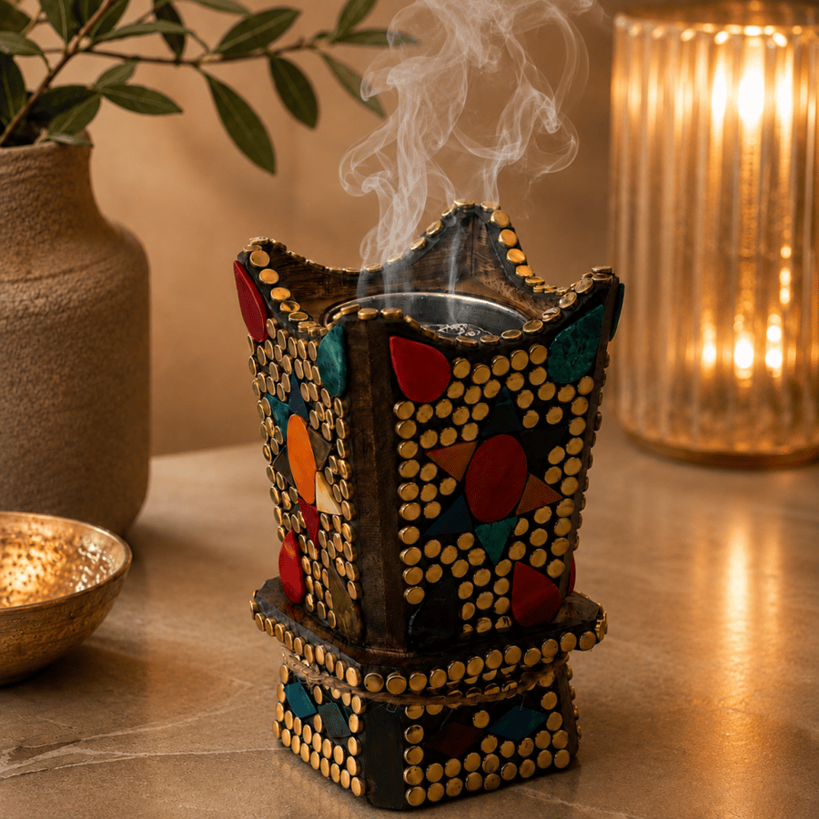 مبخرة فصوص خشب هندي