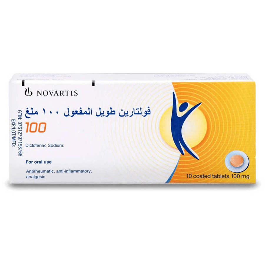 فولتارين 100 مجم طويل المفعول – 10 أقراص