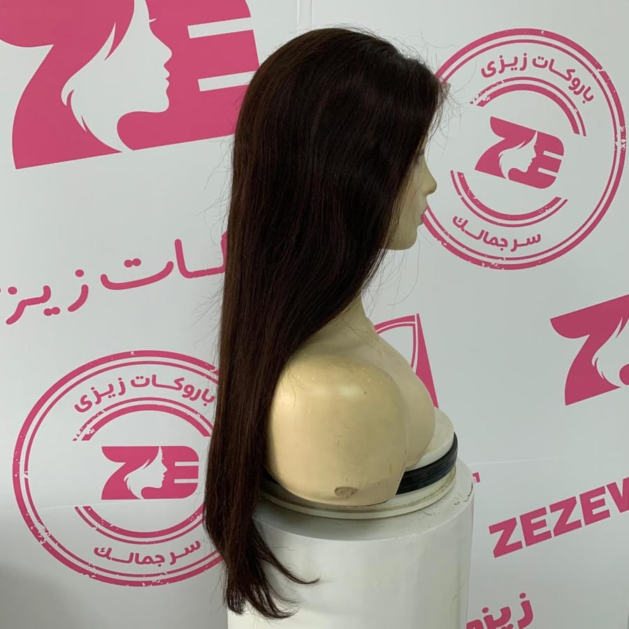 باروكه شعر طبيعي20أنش جذور امامبه فروة حرير  بنى غامق