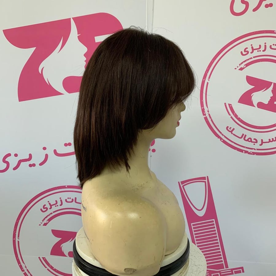 Boy's haircut with natural hair bangs, front roots, lace, dark brown color