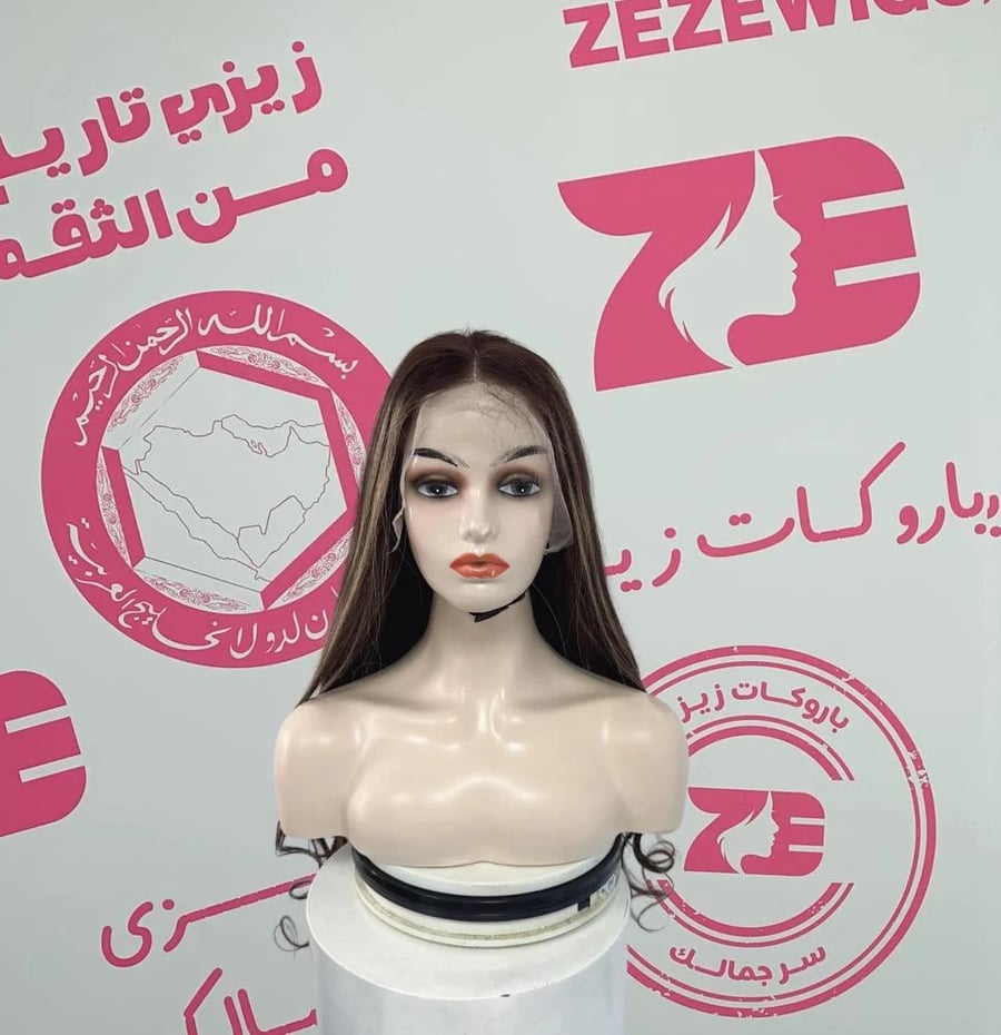 باروكه شعر طبيعى طول 30أنش كثافه 250 لون هايلايت ستايل شعر مدرج