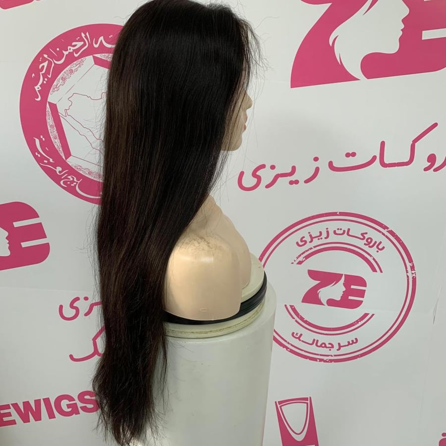 باروكه شعر طبيعى طول24 انش كثافه 250 لون اسود طبيعى فروه حرير جذور اماميه