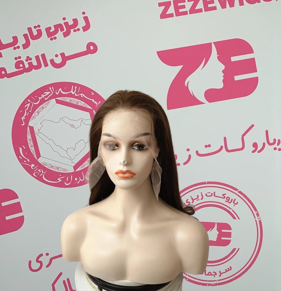 باروكه شعر طبيعى طول22 انش كثافه 180 ستايل شعر مدرج لون بنى كستنائى