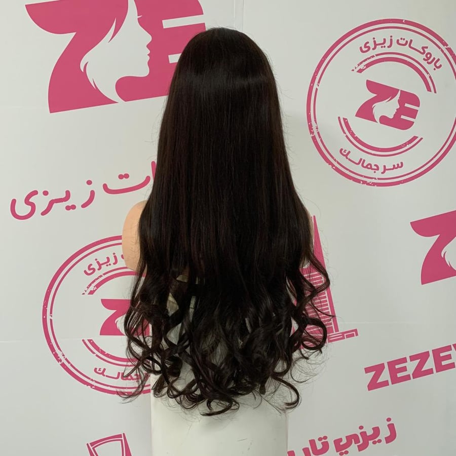 باروكه شعر طبيعى طول28 انش كثافه 250 لون بنى غامق فروه حرير جذور اماميه