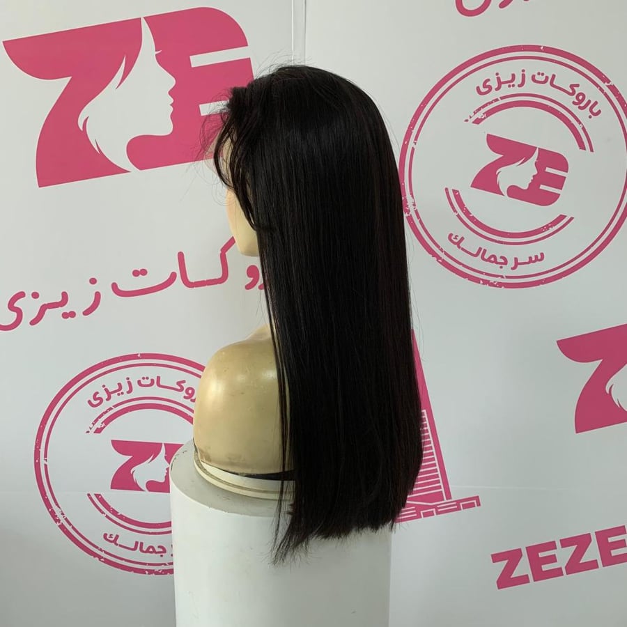 باروكه شعر طبيعى   طول 20 أنش كثافه 250 قصه مدرجه  اسود طبيعى جذور اماميه فروه دانتيل