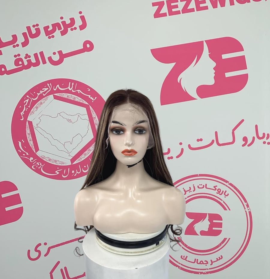 باروكه شعر طبيعى طول 28 أنش كثافه 250 لون هايلايت ستايل شعر مدرج