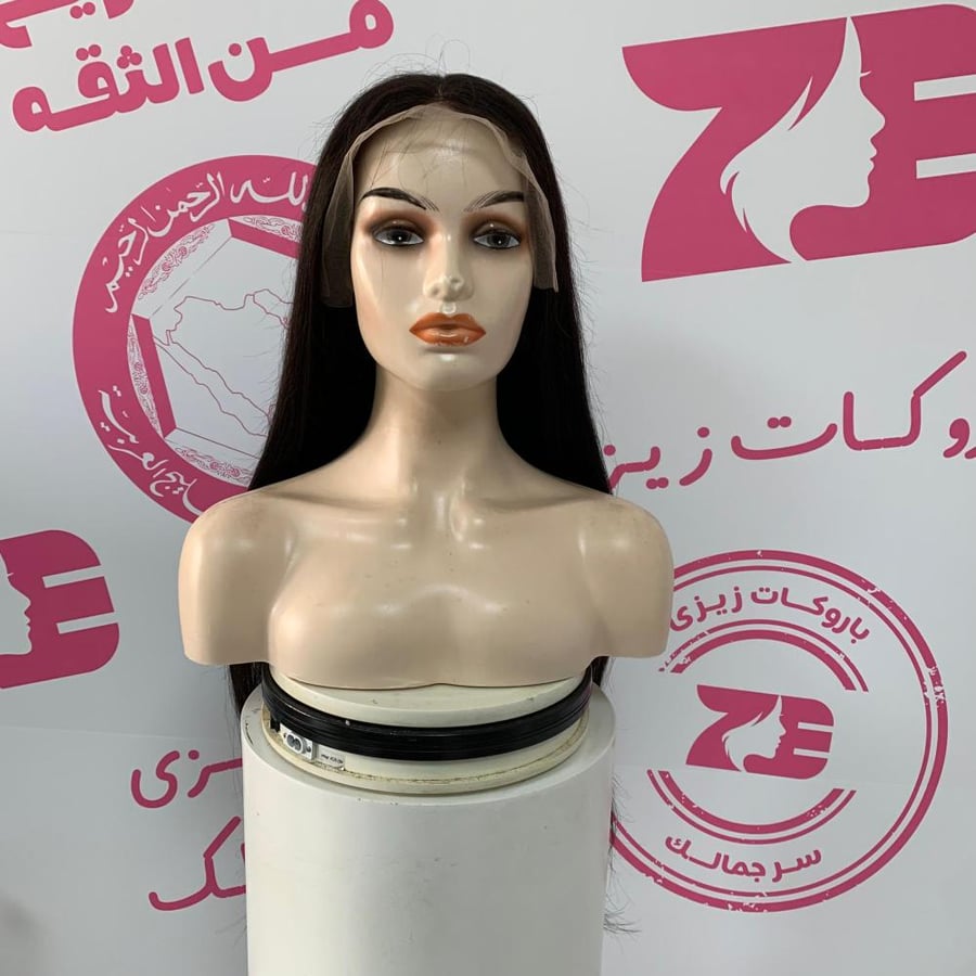 باروكه شعر طبيعى طول26 انش كثافه 250 لون اسود طبيعى فروه حرير جذور اماميه