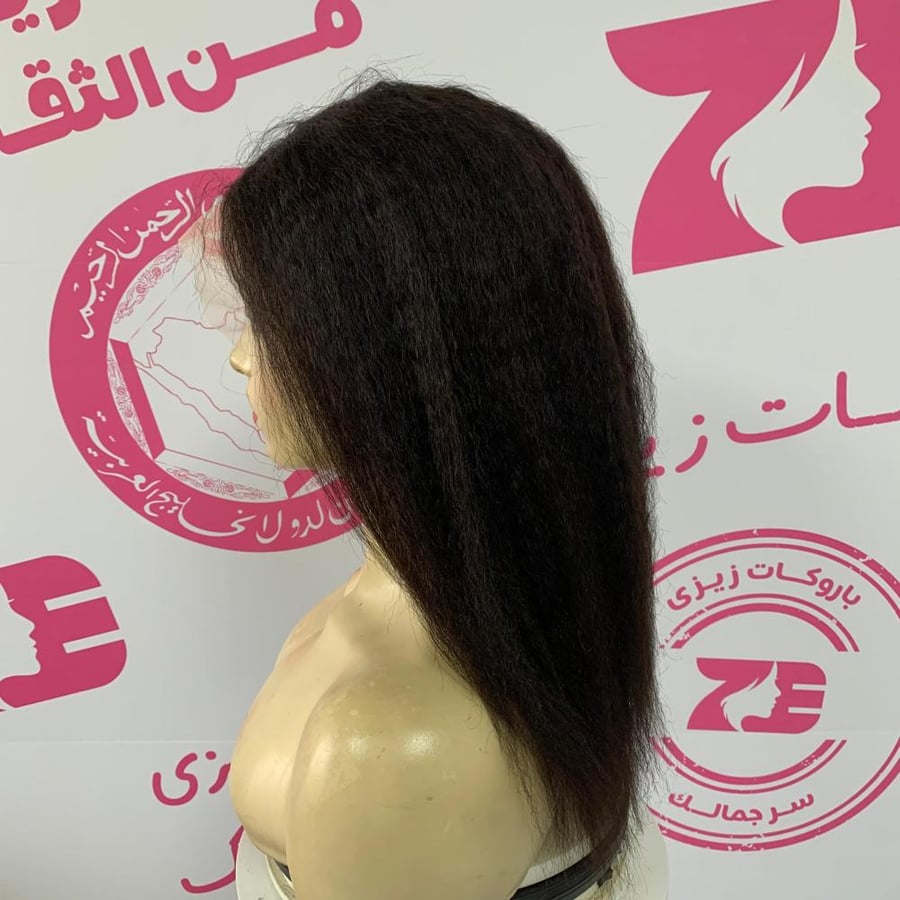 باروكه شعر طبيعي 14أنش جذور أمامية فروة دانتيل شعر افريقى