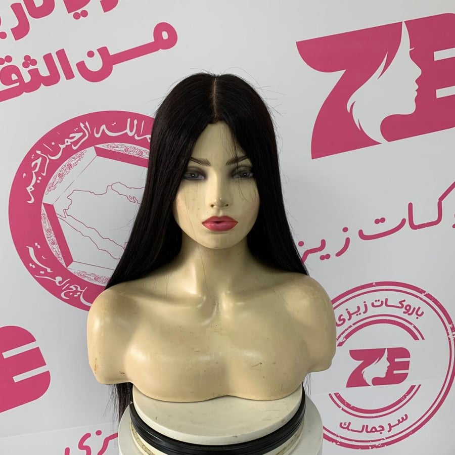 Natural hair wig black color natural length 22 inches full roots silk 360° – premium | Zeze