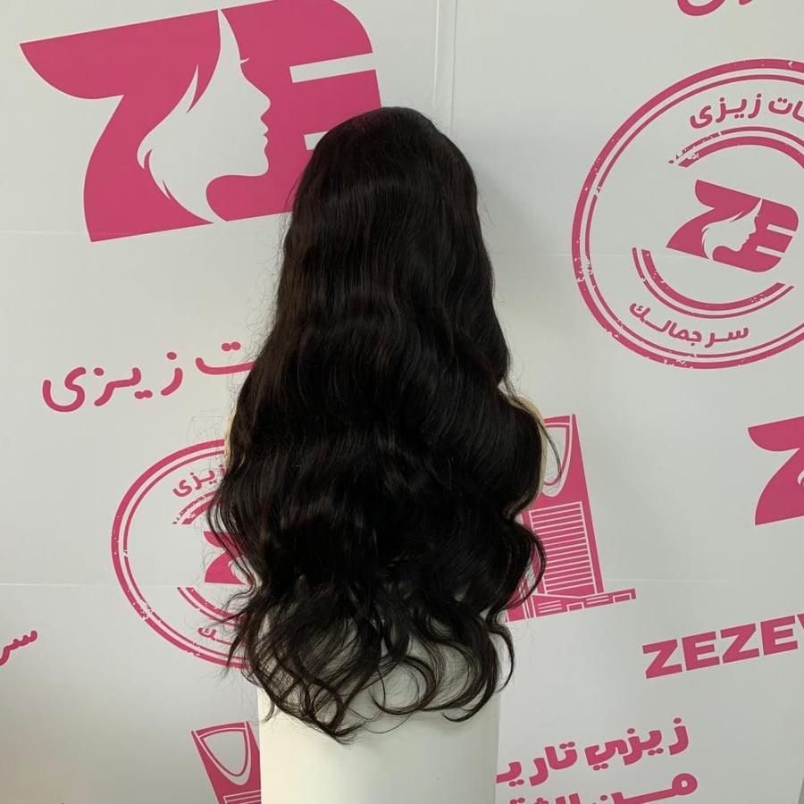 باروكه شعر طبيعي24أنش جذور امامبه فروة حرير اسود طبيعى  ويفى
