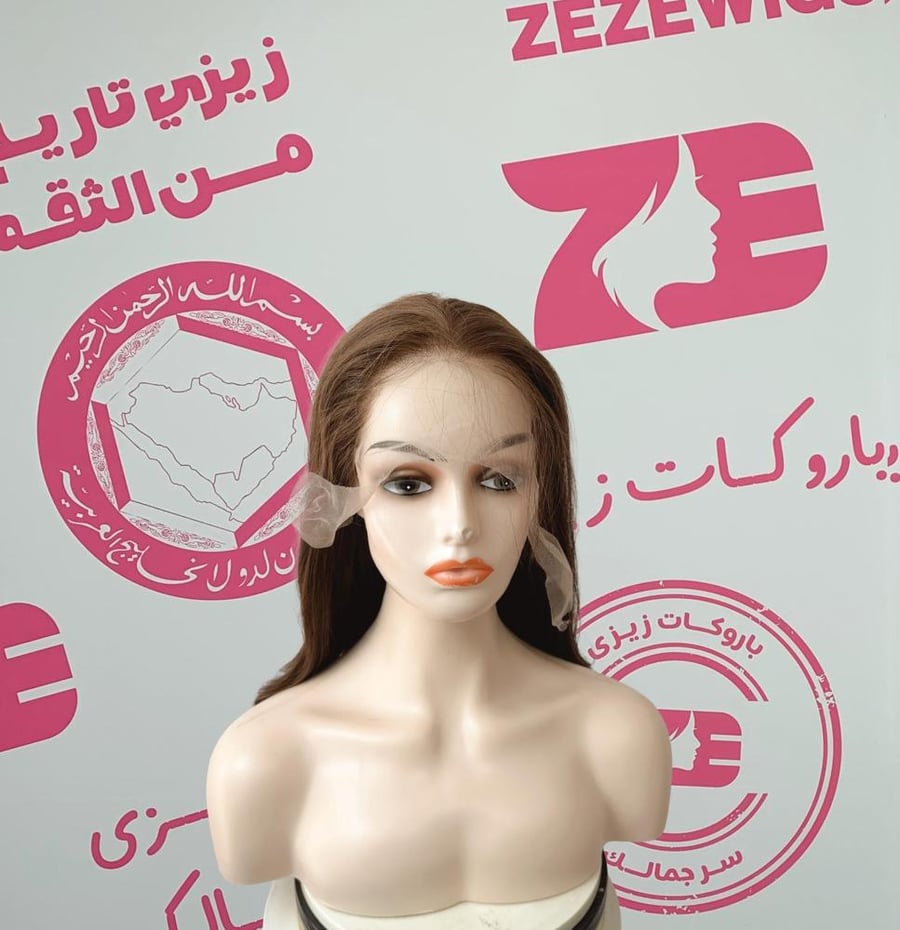 باروكه شعر طبيعى طول 20 انش كثافه 180 ستايل شعر مدرج لون بنى كستنائى
