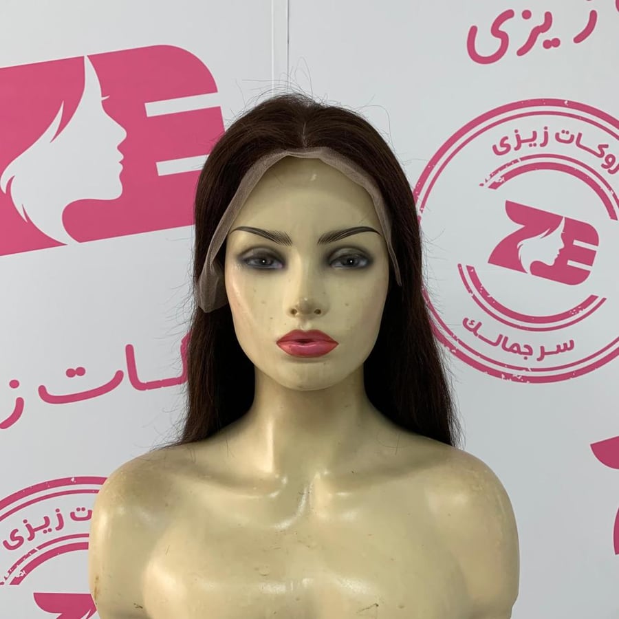 باروكه شعر طبيعي16أنش جذور امامبه فروة حرير  بنى غامق