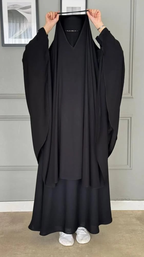 Abaya package + veil + niqab with embroidery