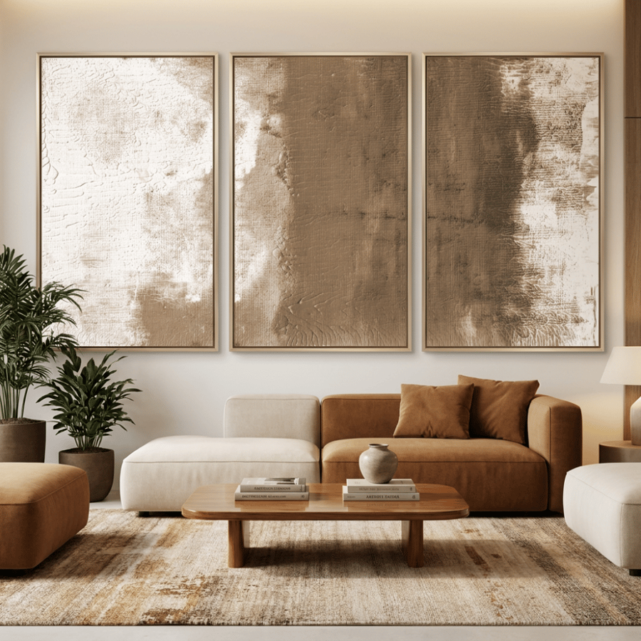 لوحات ثلاثية ورد تصميم مودرن
