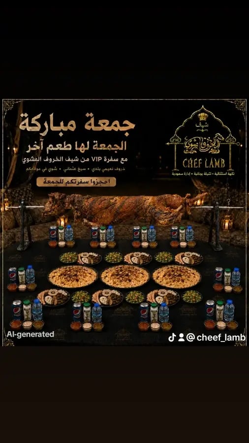 خروف مشوي سيخ عثماني هرفي صغير سفرة ( VIP )