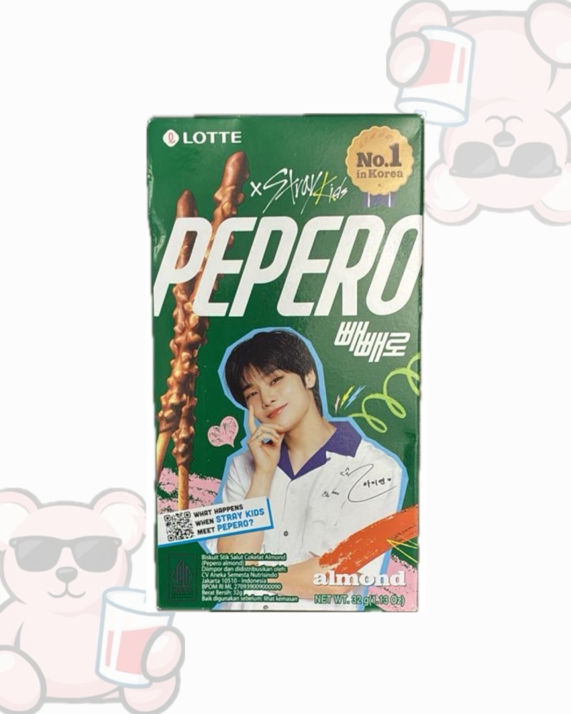 Stray kids X pepero almond flavour تعاون ستراي كيدز x بيبيرو بنكهة اللوز