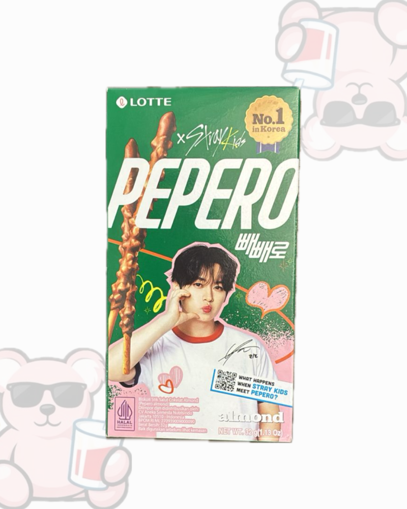 Stray kids X pepero almond flavour تعاون ستراي كيدز x بيبيرو بنكهة اللوز