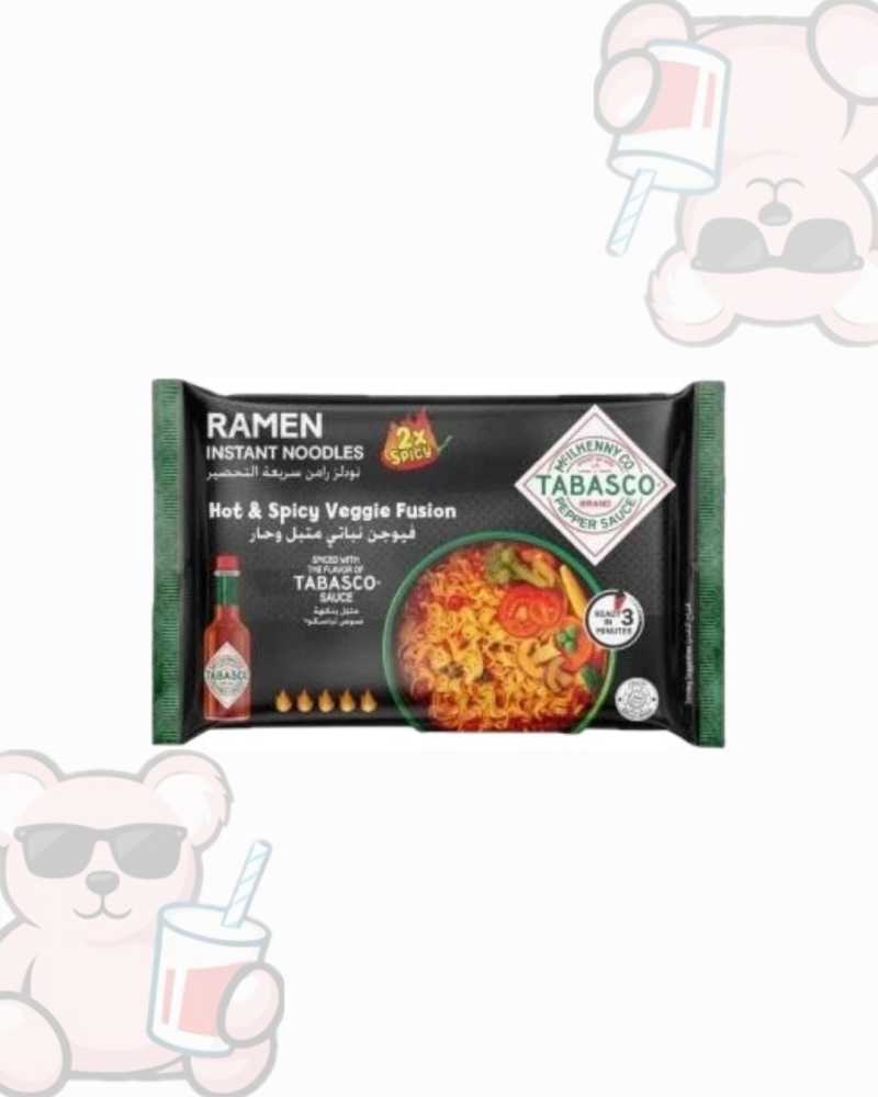 Tabasco noodles fusion vegetarian seasoned and spicy