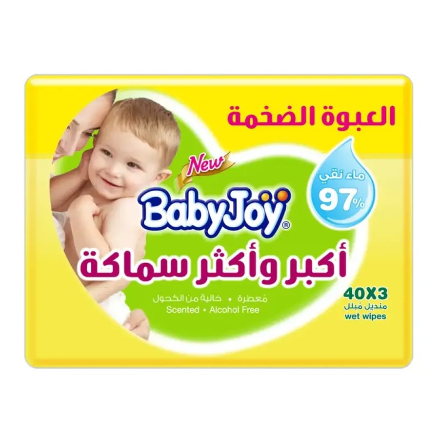 بيبي جوي مناديل مبللة سميكة عائلية 3*40/ 20341