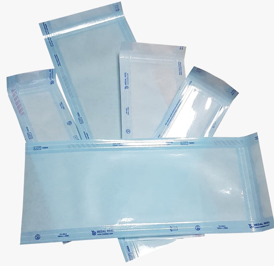 Sterilization Self Sealing Pouch 60mm X 100mm 2.4" X 4" P/K 200
