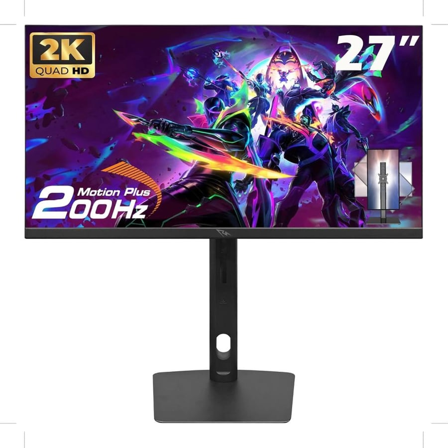 شاشة العاب SM27IPS200 QHD من سبير، 27 انش IPS، 2K 2560x1440، 200Hz، وقت استجابة 0.5 مللي ثانية، HDMI ومنفذ عرض، اسود