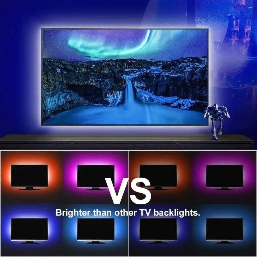 شريط إضاءة LED متعدد الألوان RGB لتحسين السيت اب وخلفية الشاشات