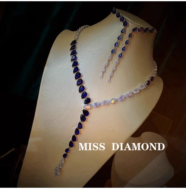 Zirconia Necklace and Earrings Set