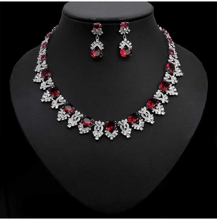 Zirconia Necklace and Earrings Set