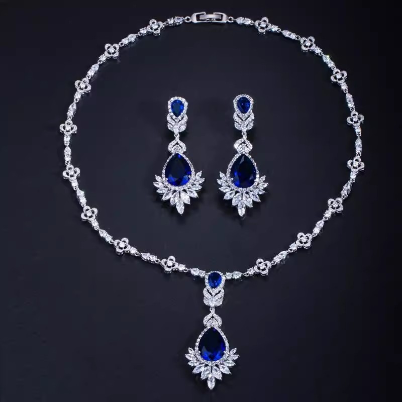 Zirconia Necklace and Earrings Set