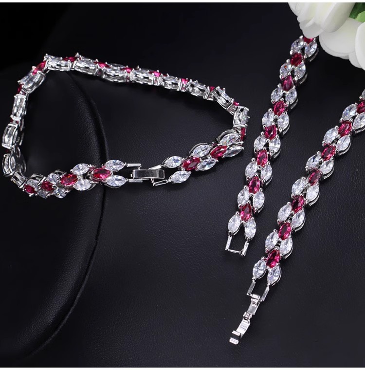 Zirconia Necklace and Earrings Set