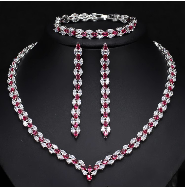 Zirconia Necklace and Earrings Set