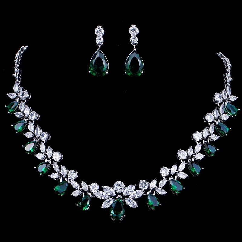 Zirconia Necklace and Earrings Set