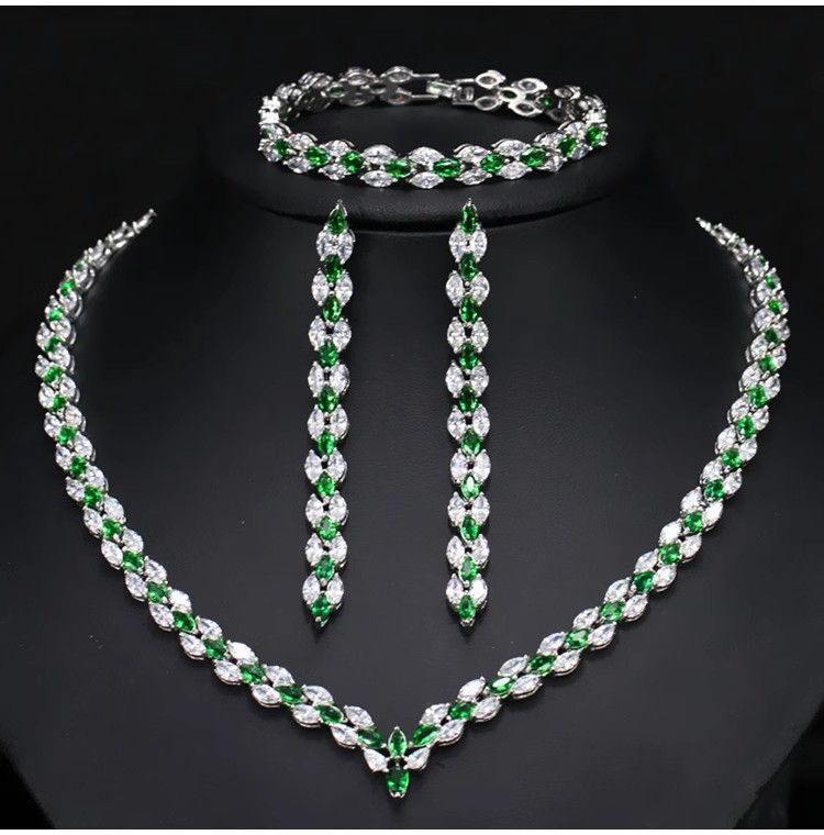Zirconia Necklace and Earrings Set
